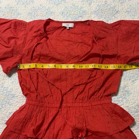 NSR Coral Eyelet Short Sleeve Summer Dress with Tassels Women's Size XS # - Picture 4 of 7